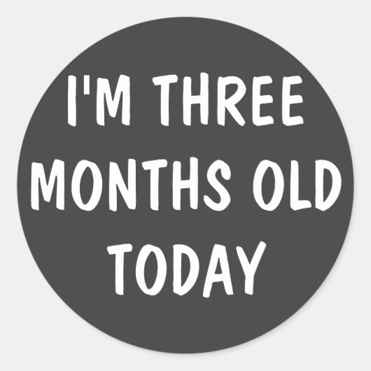 Drie maanden oude Baby Ronde Sticker (Voorkant)