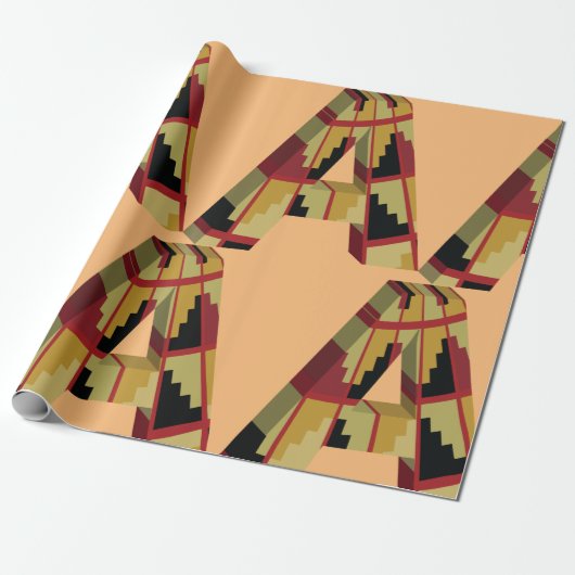 Drie maatletter A Cadeaupapier (Uitgerold)