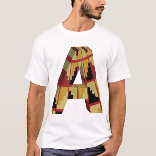 Drie maatletter A T-shirt (Voorkant)