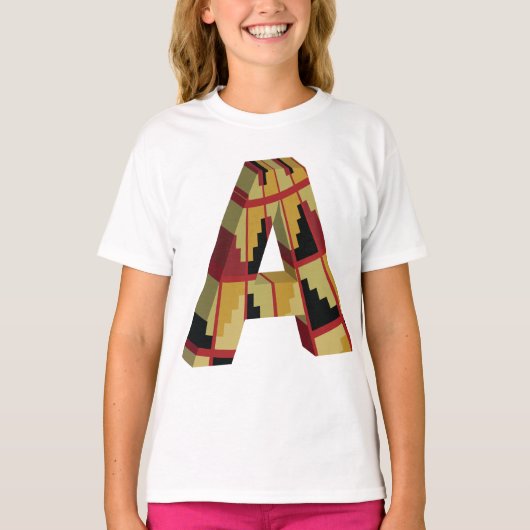 Drie maatletter A T-shirt (Voorkant)