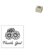 Drie madeliefjes dank u 1x1 rubberstempel (Gestempeld)