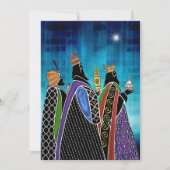 Drie Magi Bearing Gifts onder Starry Sky Kaart (Voorkant)