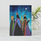 Drie Magi Bearing Gifts onder Starry Sky Kaart (Staand voorkant)