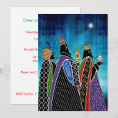 Drie Magi Bearing Gifts onder Starry Sky Kaart (Voorkant / Achterkant)