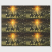 Drie Magi die naar de Baby Jezus reizen Cadeaupapier (Vlak)