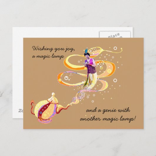 Drie magische wensen briefkaart (Voorkant / Achterkant)