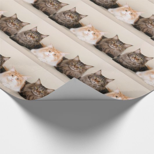 Drie Maine Coon Cats Cadeaupapier (Hoek)