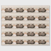 Drie Maine Coon Cats Cadeaupapier (Vlak)