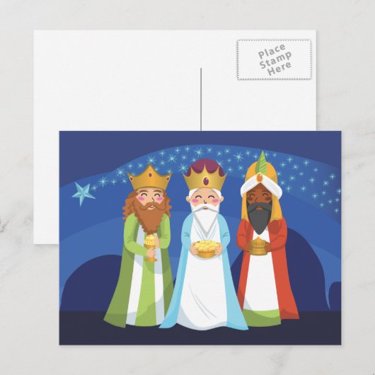 Drie Mannen Briefkaart (Voorkant / Achterkant)