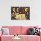 Drie mannen die dineren canvas afdruk (Insitu (Woonkamer))