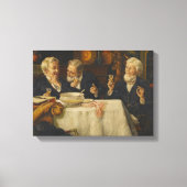 Drie mannen die dineren canvas afdruk (Voorkant)