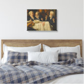 Drie mannen die dineren canvas afdruk (Insitu (Slaapkamer))