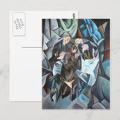 Drie Mannen die passen op geometrische kunst na Ro Briefkaart (Voorkant / Achterkant)