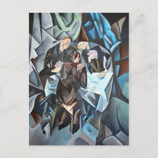 Drie Mannen die passen op geometrische kunst na Ro Briefkaart (Voorkant)