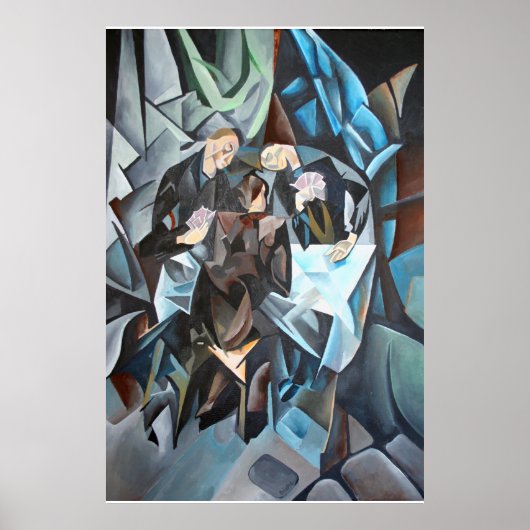 Drie Mannen die passen op geometrische kunst na Ro Poster (Voorkant)