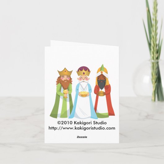 Drie Mannen Feestdagen Kaart (Achterkant)