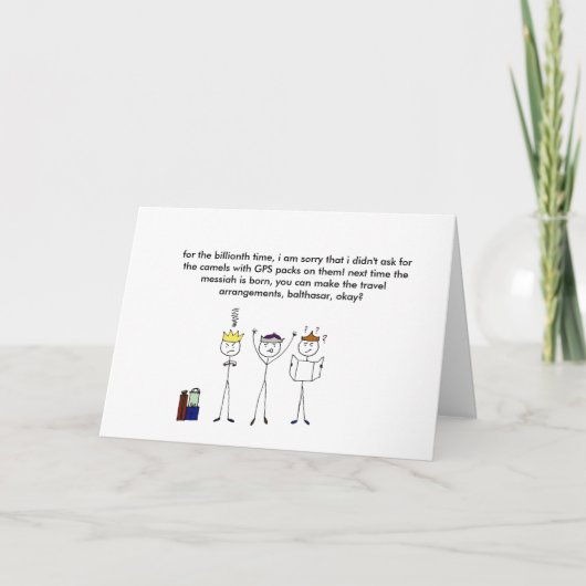 Drie Mannen Feestdagen Kaart (Voorkant)