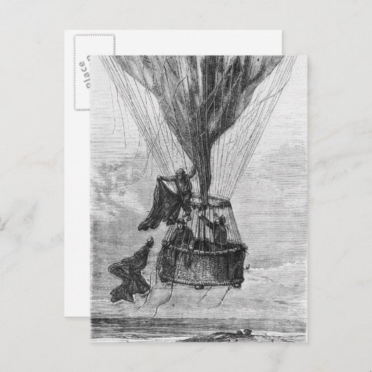 Drie Mannen in een Gondola Briefkaart (Voorkant / Achterkant)