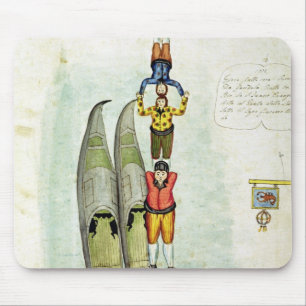 Drie mannen in evenwicht op twee gondels, 1772 muismat