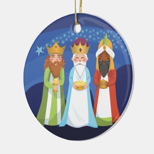 Drie Mannen Keramisch Ornament (Links)