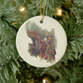 Drie Mannen Keramisch Ornament