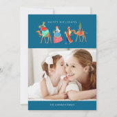 Drie mannen | Kerstmis | Vakantieknopkaart Feestdagenkaart (Voorkant)