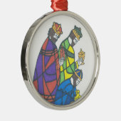 Drie Mannen Metalen Ornament (Rechts)