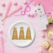 Drie Mannen Papieren Bordje (Feest)