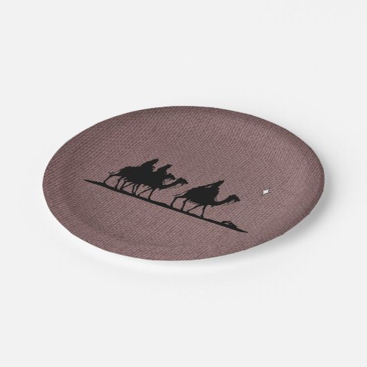 Drie Mannen Papieren Bordje (Gekanteld)