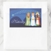 Drie Mannen Rechthoekige Sticker (Tas)