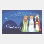 Drie Mannen Rechthoekige Sticker (Voorkant)