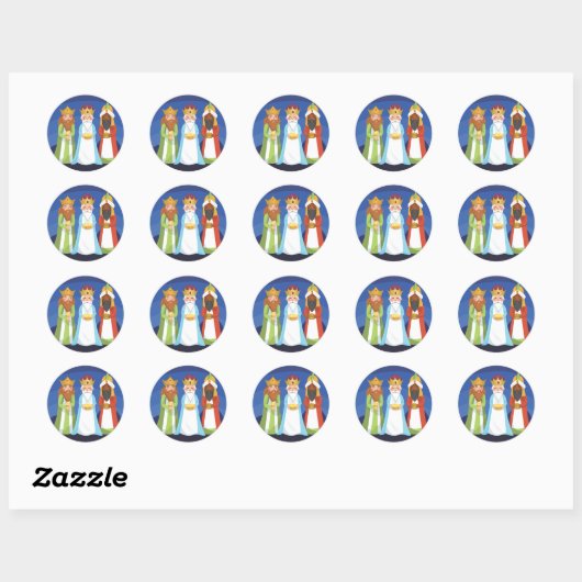 Drie Mannen Ronde Sticker (Vel)