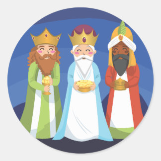 Drie Mannen Ronde Sticker