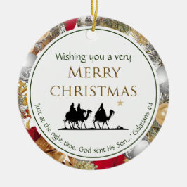 Drie Mannen | Schrift | MERRY CHRISTMAS Keramisch Ornament