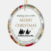 Drie Mannen | Schrift | MERRY CHRISTMAS Keramisch Ornament (Links)