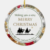 Drie Mannen | Schrift | MERRY CHRISTMAS Keramisch Ornament (Achterkant)