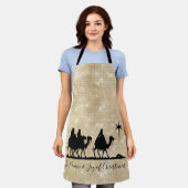 Drie Mannen Silhouette Black/Gold ID424 Schort (Gedragen)