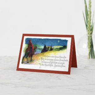 Drie Mannen van de Wijze volgend op de ster aan Be Feestdagen Kaart