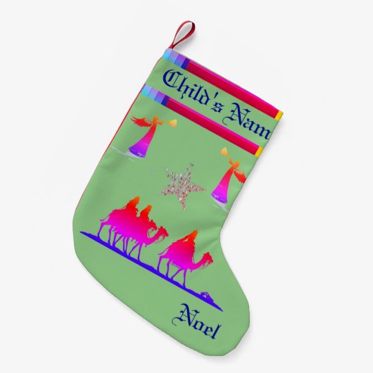 Drie Mannen van Wise/Angels Stocking Kleine Kerstsok (Voorkant (Hangend))