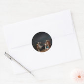 Drie Mannen van Wise bij de Nativiteit Ronde Sticker (Envelop)