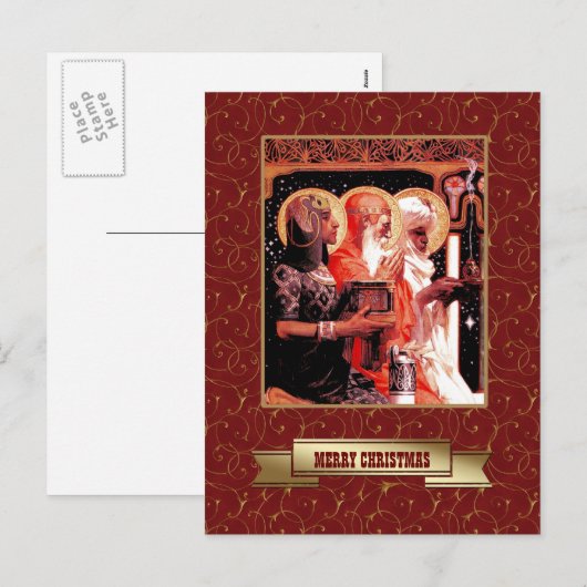 Drie Mannen van Wise. Christmas Feestdagenkaart (Voorkant / Achterkant)