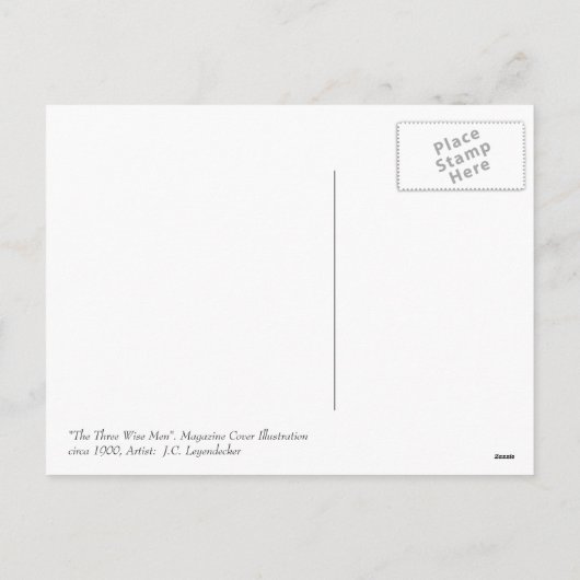 Drie Mannen van Wise. Christmas Feestdagenkaart (Achterkant)