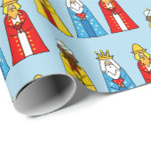 Drie Mannen van Wise op Licht Blauw Cadeaupapier (Rol Hoek)