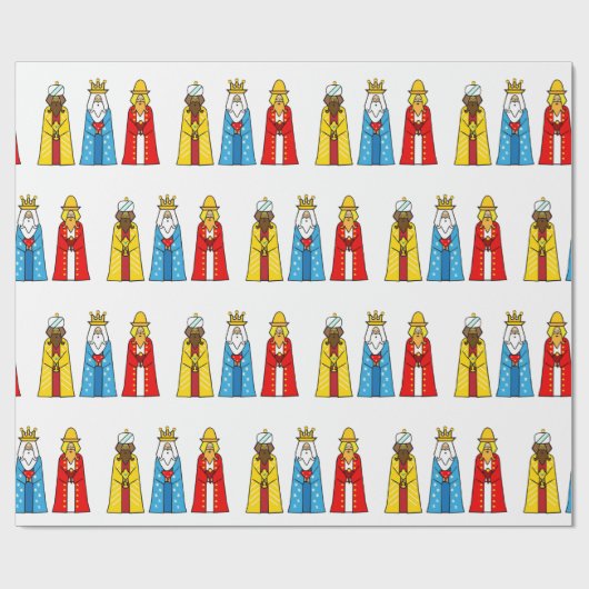 Drie Mannen van Wise op Wit Cadeaupapier (Vlak)