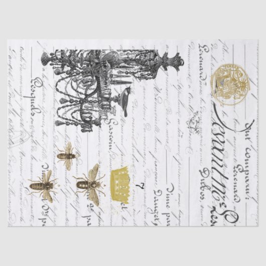 Drie Manuscript is ontkoppeld Tissue Collage Tissuepapier (Voorkant)