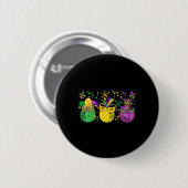 Drie Mardi Gras Bowling gemaskerde Jester Petten P Ronde Button 5,7 Cm (Voorkant /achterkant)