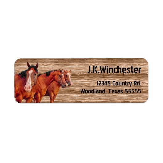 Drie Mares voor Cowboys en Cowgirl Etiket (Voorkant)