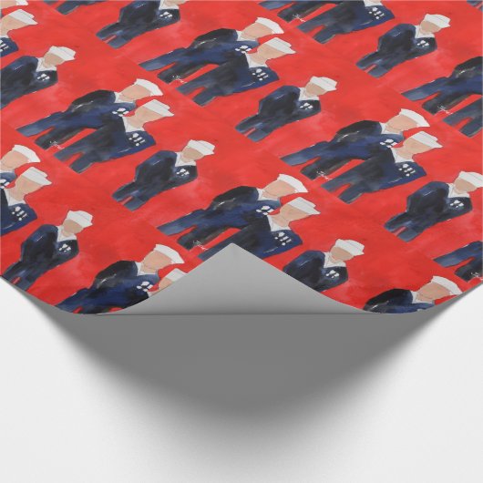 Drie marinesailors cadeaupapier (Hoek)