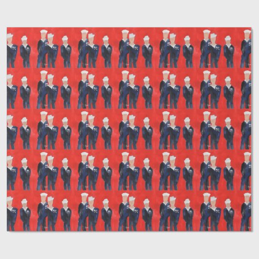 Drie marinesailors cadeaupapier (Vlak)