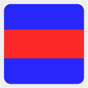 drie maritieme nautische letters, fla vierkante sticker